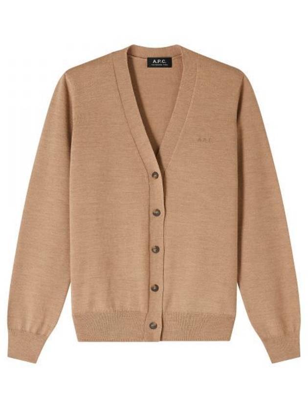 Salomé Logo Wool Cardigan Beige - A.P.C. - BALAAN 2