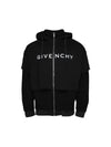 Logo Printing Layered Zip Up Hoodie Black - GIVENCHY - BALAAN 2