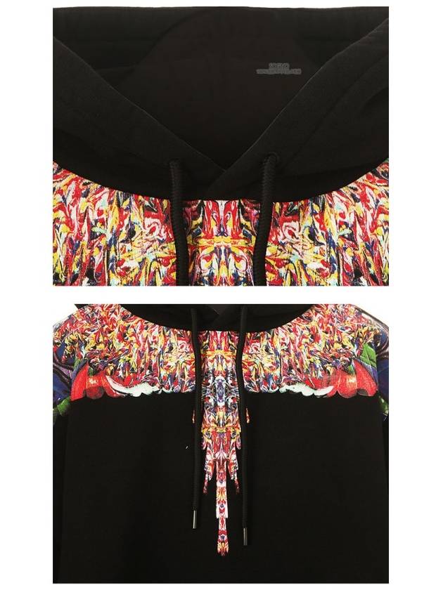 Wings Print Cotton Hoodie Black - MARCELO BURLON - BALAAN 7