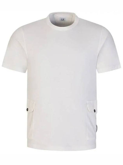 Lens Side Pocket Short Sleeve T-Shirt White - CP COMPANY - BALAAN 2