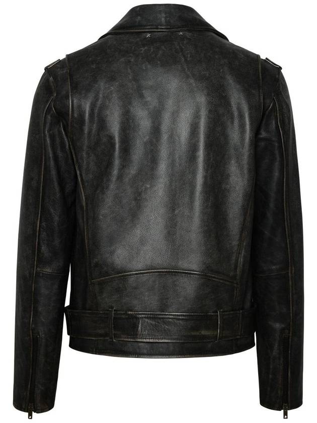 Animal Print Biker Jacket Black - GOLDEN GOOSE - BALAAN 4