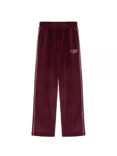 SR SPORT VELOUR TRACK PANTS MERLOT SW751 Sports velor - SPORTY & RICH - BALAAN 1