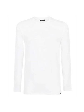 Crew Neck Cotton Modal Long Sleeve T-Shirt White - TOM FORD - BALAAN 1