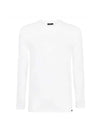 Crew Neck Cotton Modal Long Sleeve T-Shirt White - TOM FORD - BALAAN 1