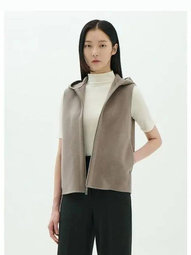 Women s Double Wool Cashmere Hooded Zip Up Vest Cinder Melange Domestic Product GM0024072399639 - THEORY - BALAAN 1