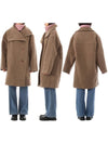 Funnel Neck Breasted Single Coat Light Brown - ACNE STUDIOS - BALAAN 4