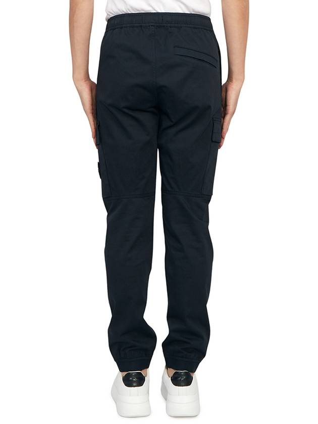 Stretch Cotton Wool Satin Cargo Straight Pants Navy - STONE ISLAND - BALAAN 5