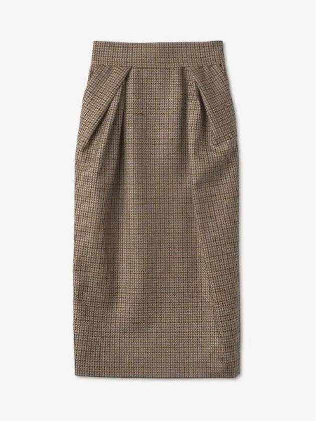 Women's Houndstooth Wool H Line Skirt Camel - MAISON MARGIELA - BALAAN 2