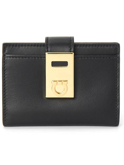 Hug Two-Tone Card Wallet Black - SALVATORE FERRAGAMO - BALAAN 2