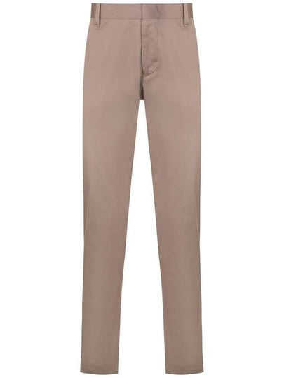 Slim Cut Cotton Blend Straight Pants Light Brown - EMPORIO ARMANI - BALAAN 2