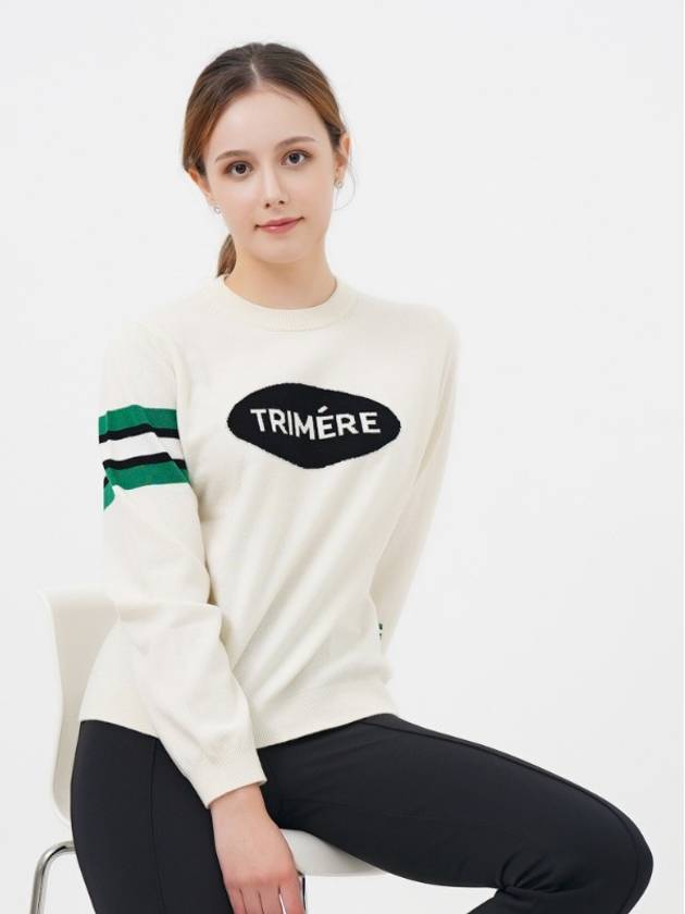 Signature line cashmere knit WOMAN IVORY TMFRN20210 - TRIMERE - BALAAN 1