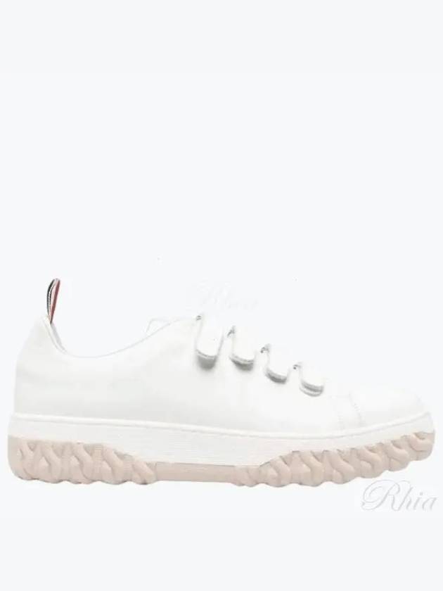 Vitello Calf Court Low Top Sneakers White - THOM BROWNE - BALAAN 2