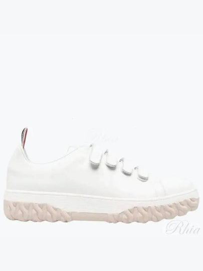 Vitello Calf Court Low Top Sneakers White - THOM BROWNE - BALAAN 2