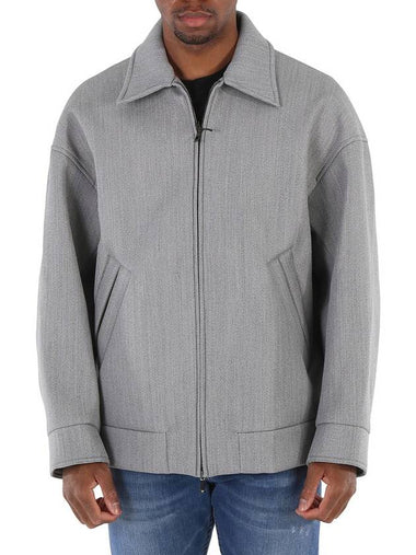 Emporio Armani Men's Grigio Zip-Up Blouson Jacket, Brand Size 52 (US Size 42) - EMPORIO ARMANI - BALAAN 1