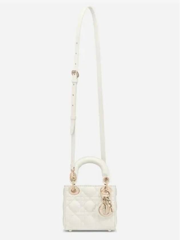 Micro Lady Cannage Lambskin Mini Bag Latte - DIOR - BALAAN 6