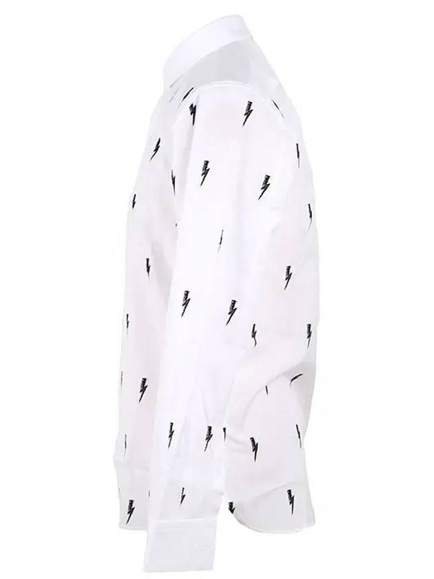 Lightning Sketch Printing White Shirt PBCM1104A W - NEIL BARRETT - BALAAN 7