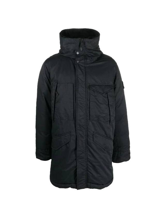 Opaque Nyoln Twill Down Parka Black - STONE ISLAND - BALAAN 1