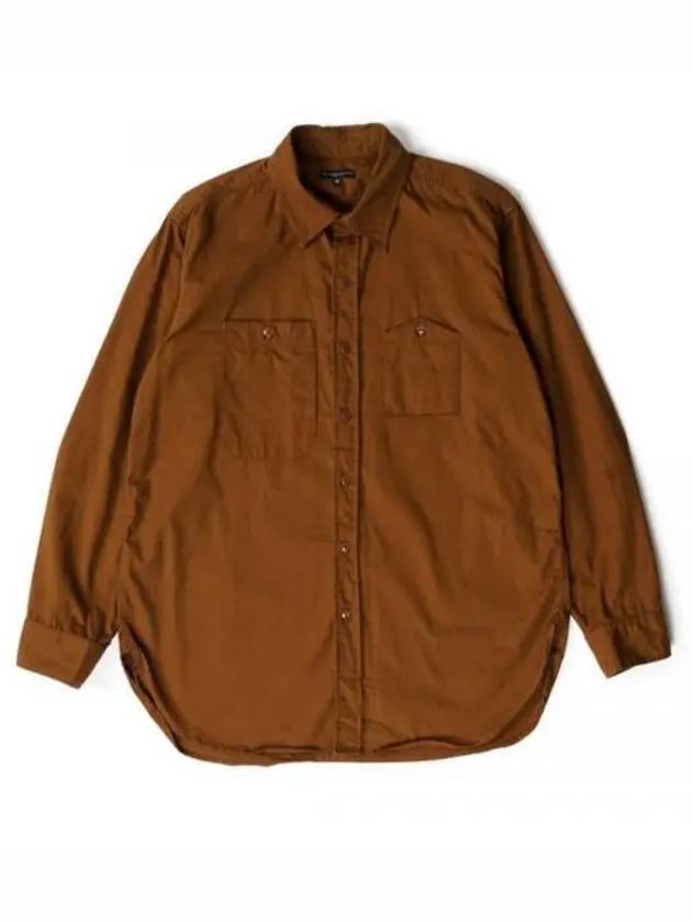 Work Shirt A Brown Cotton Micro Sanded Twill 23F1A007 NQ022 CT180 - ENGINEERED GARMENTS - BALAAN 1