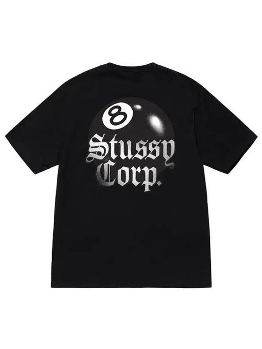 8 Ball Corporation Crew Neck Short Sleeve T-Shirt Black - STUSSY - BALAAN 1