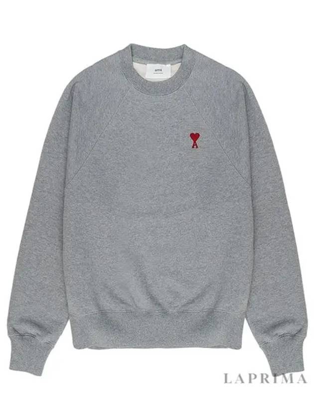 Small Heart Logo Sweatshirt Grey - AMI - BALAAN 5