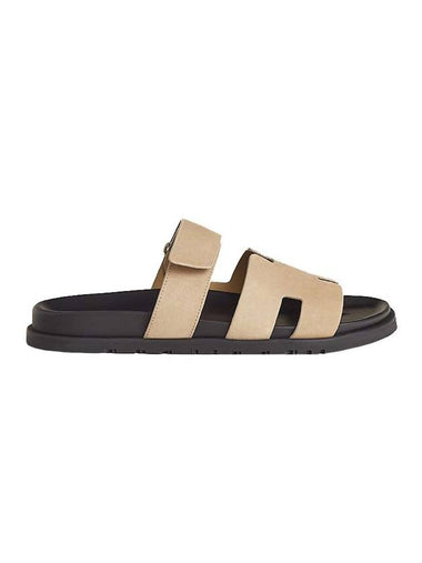 Chypre Suede Sandals Beige - HERMES - BALAAN 1