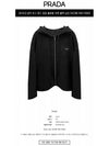 Triangle Logo Oversized Wool Hooded Jacket Black - PRADA - BALAAN 3