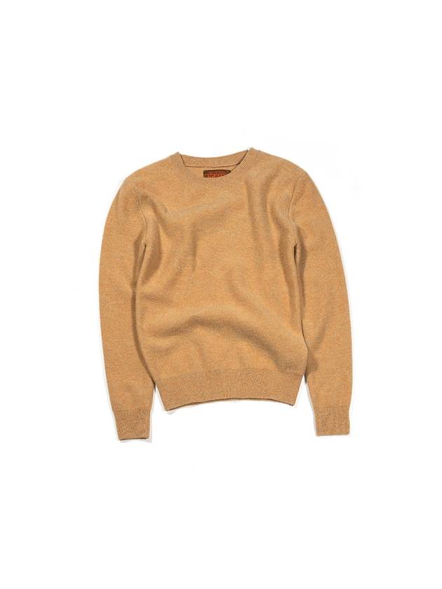 Women's Wool Cashmere Blend Round Neck Knit Pullover Yellow - IOEDLE - BALAAN 2