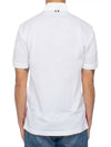 Men's Three Stripes Pocket Mercerized Short Sleeve Polo Shirt White - THOM BROWNE - BALAAN 4