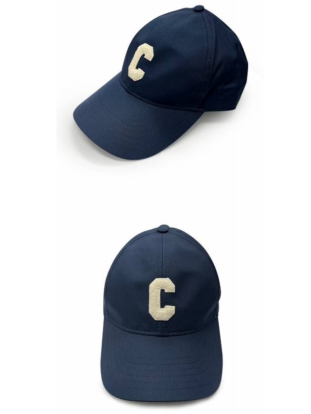 Initial C Patch Cotton Ball Cap Marine - CELINE - BALAAN 5