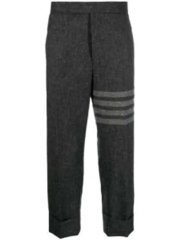 Donegal Tweed Low Rise 4 Bar Backstrap Straight Pants Grey - THOM BROWNE - BALAAN 2