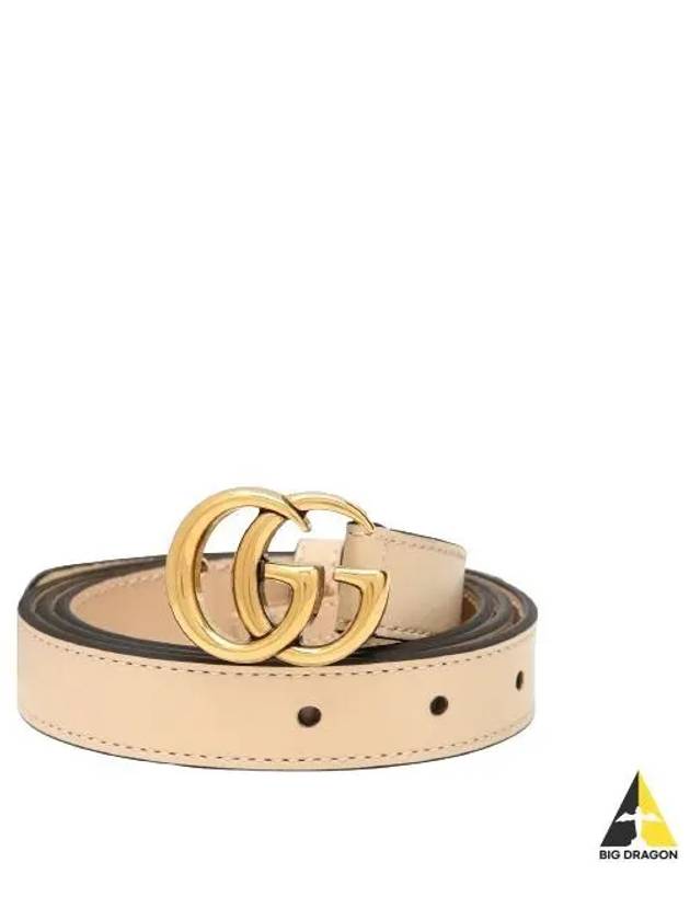 GG Marmont Leather Belt Beige - GUCCI - BALAAN 2