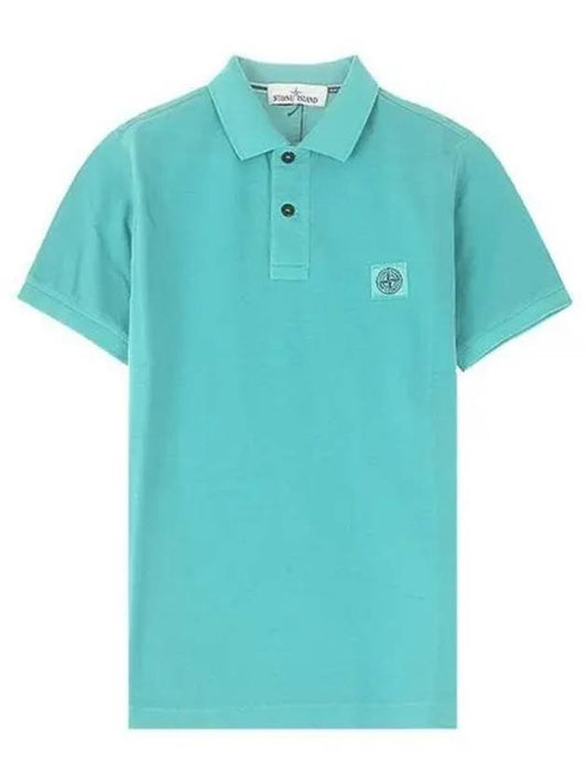 Men's Wappen Logo Patch Polo Shirt Sky Blue - STONE ISLAND - BALAAN 2