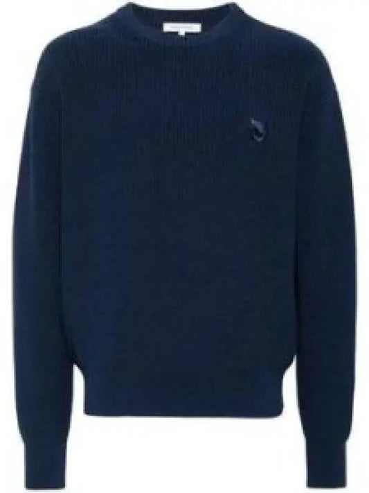 Bold Fox Head Patch Comfort Knit Top Navy - MAISON KITSUNE - BALAAN 2