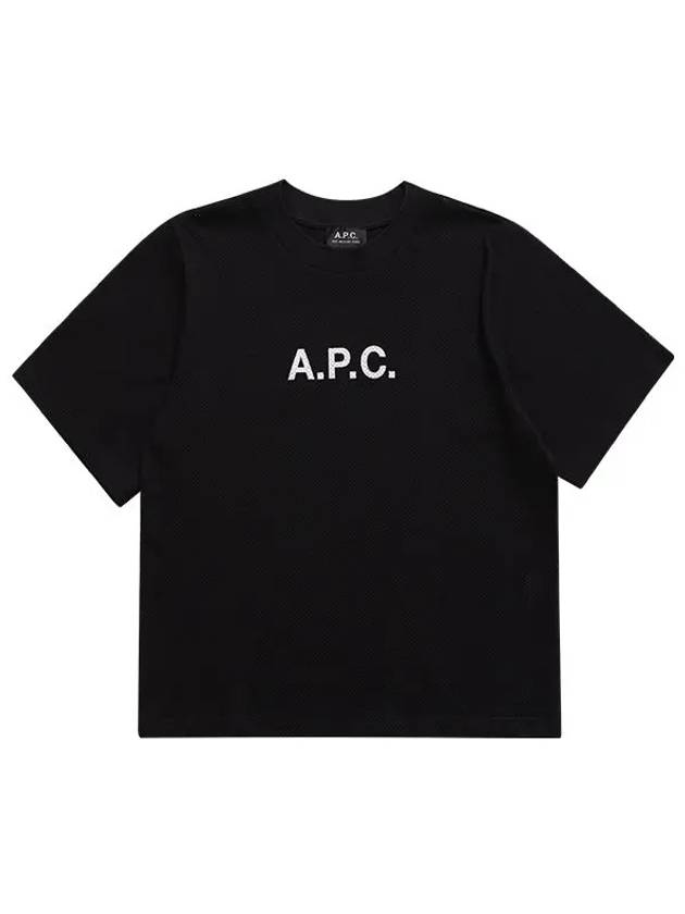 Mae Pique Mesh Short Sleeve T-Shirt Black - A.P.C. - BALAAN 3