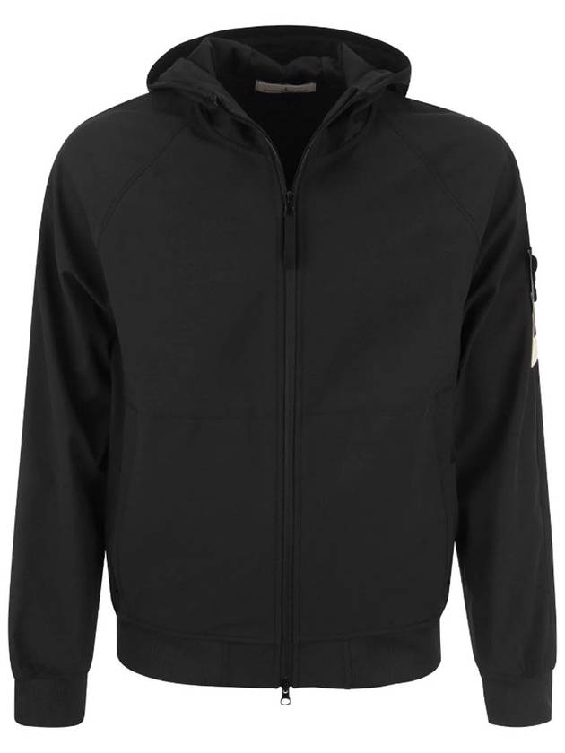 Soft Shell R Technology Nylon Hood Jacket Black - STONE ISLAND - BALAAN 2