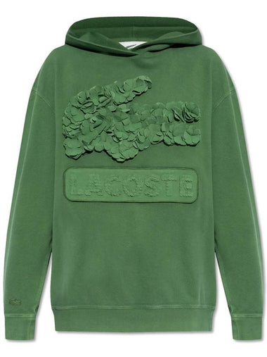 Lacoste Sweatshirt With Detachable Logo, Women's, Green - LACOSTE - BALAAN 1