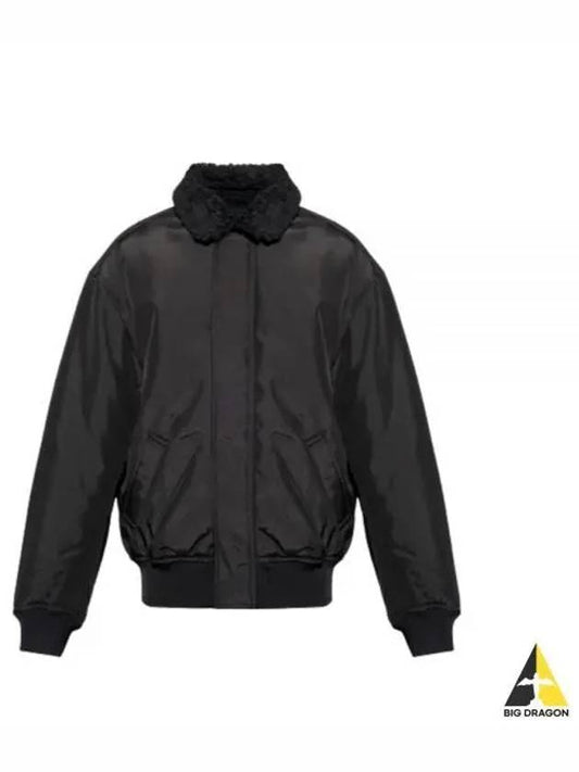 Shearling Collar Bomber Jacket Black - ACNE STUDIOS - BALAAN 2