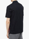 Men's Three Stripes Pocket Mercerized Short Sleeve Polo Shirt Navy - THOM BROWNE - BALAAN 5