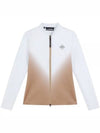 Halo Full Zip Mid Layer Zip Up Jacket White Brown - J.LINDEBERG - BALAAN 1