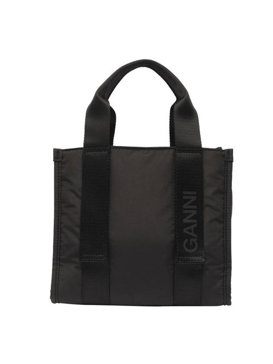 Recycle Tech Small Tote Bag Black - GANNI - BALAAN 1