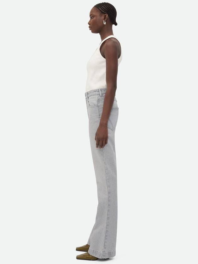 Flare Denim Jeans Light Grey Wash - BOTTEGA VENETA - BALAAN 4