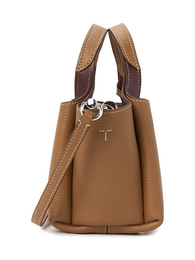 Micro Leather Tote Bag Brown - TOD'S - BALAAN 3