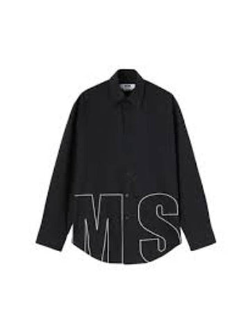 Logo embroidered long sleeve shirt 3340ME13X 227500 99 - MSGM - BALAAN 1