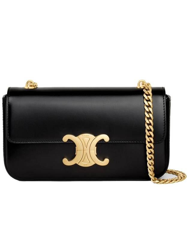 Triomphe Shiny Calfskin Shoulder Bag Black - CELINE - BALAAN 2