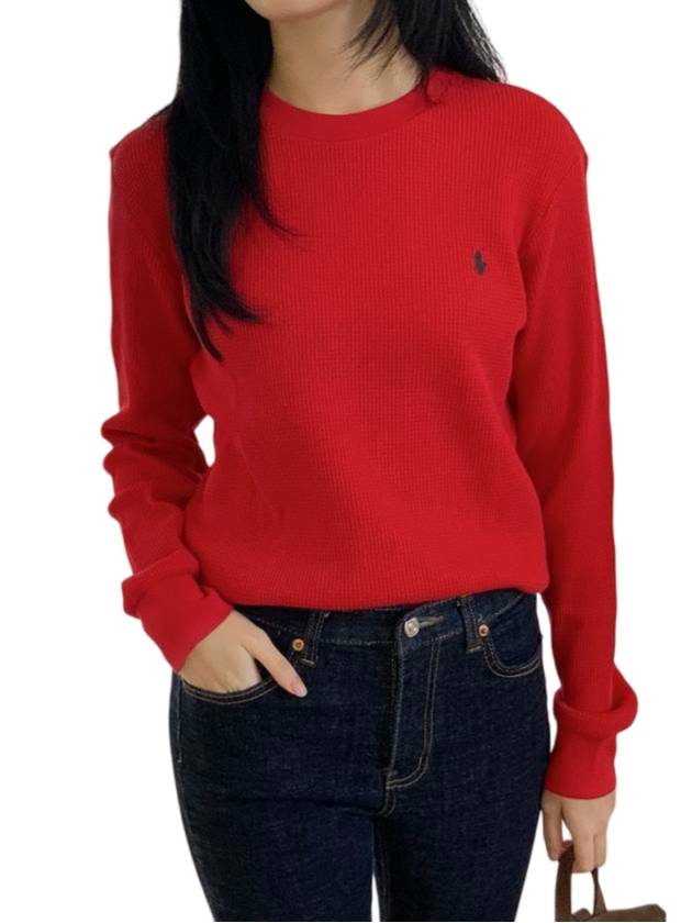 Pony Embroidery Knit Top Red - POLO RALPH LAUREN - BALAAN 1