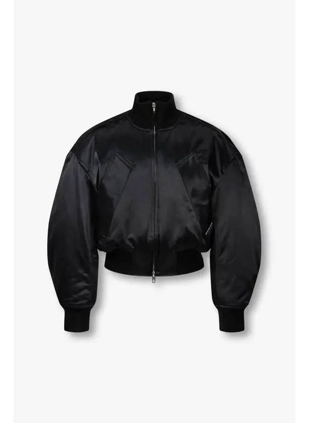 Slanted pocket cropped bomber jacket black - ALEXANDER WANG - BALAAN 1