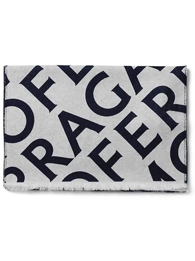 Lettering Double Wool Scarf Grey - SALVATORE FERRAGAMO - BALAAN 6