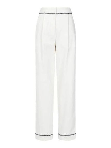 Women s One Tuck Braided Denim Pants White - GIORGIO ARMANI - BALAAN 1