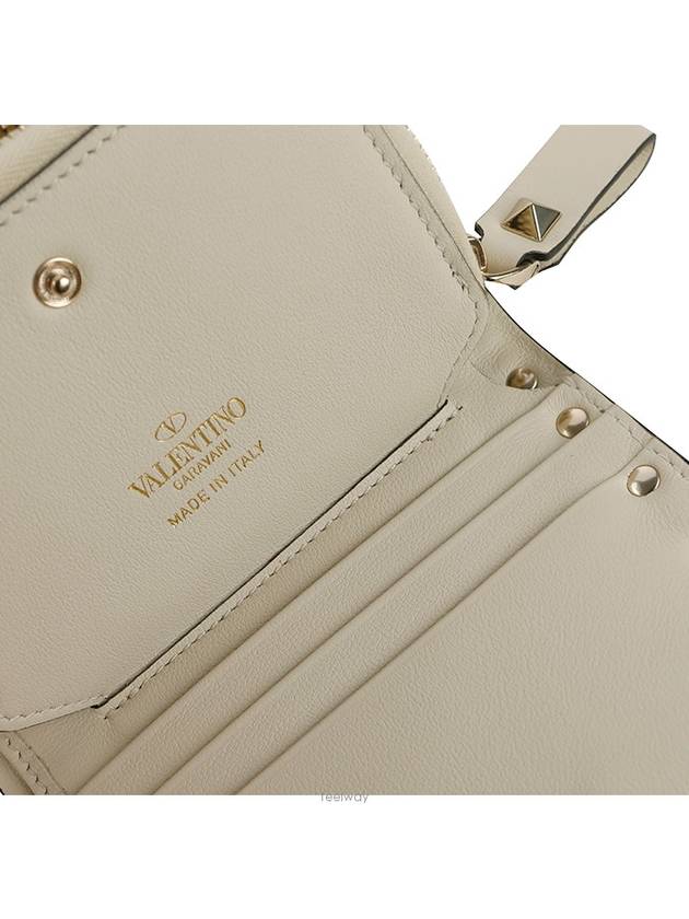 Small Size Rockstud Half Wallet Ivory - VALENTINO - BALAAN 5