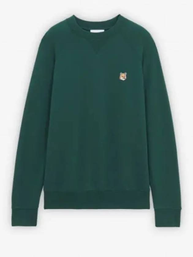 Men's Fox Head Patch Cotton Sweatshirt Dark Green - MAISON KITSUNE - BALAAN 2